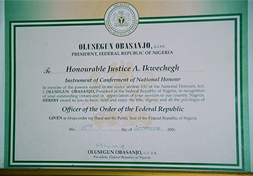 Abai Ikwechegh OFR certificate